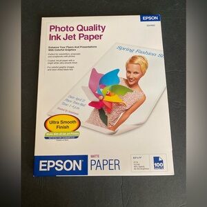 Epson Photo Quality Ink Jet Paper Ultra Smooth Finish Matte Paper 8.5x11”